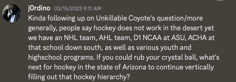 Coyotes mailbag question