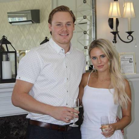 Coyotes forward Lawson Crouse and fiancée Claire Stewart.