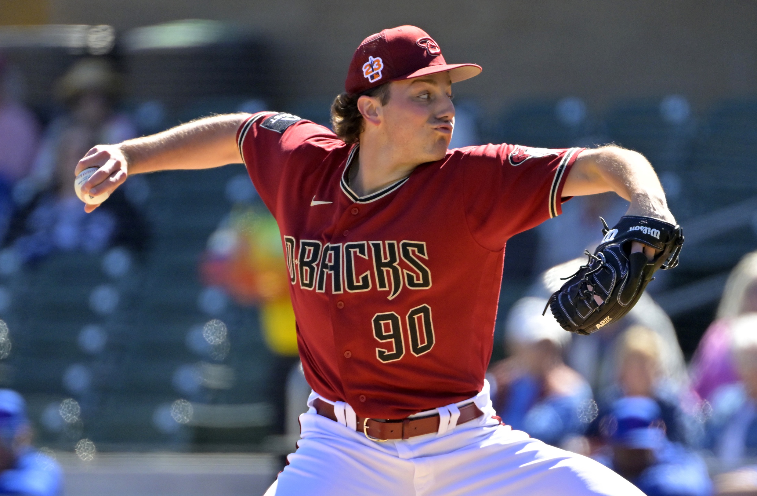 Diamondbacks pitcher Brandon Pfaadt pitches in a spring training game at Salt River Fields at Talking Stick. (Jayne Kamin-Oncea/USA TODAY Sports)